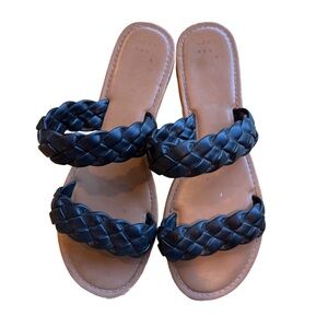 a new day Black Braided Sandals